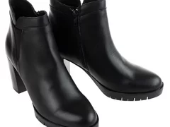 Botine dama din piele naturala negre-BO4013