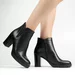 Botine dama din piele naturala negre-BO4013